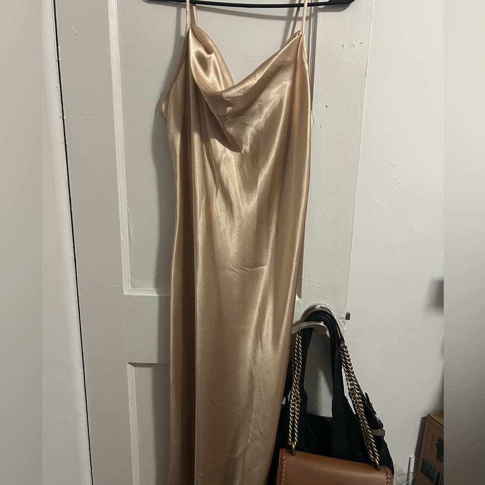 Elegant Cream Satin Dress